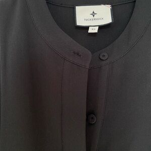 Tuckernuck Black Stretch Crepe Royal Shirt Dress